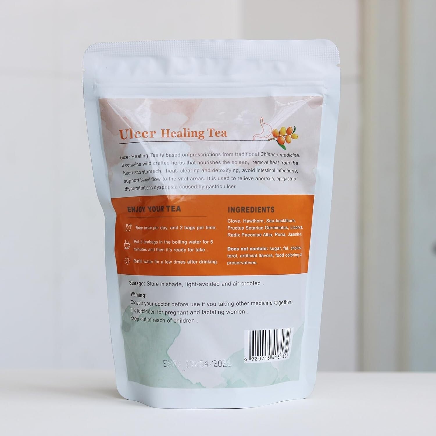 Gastric Stomach Pain Bloating Relief Promote Digestion Natural Ulcer Healing Tea