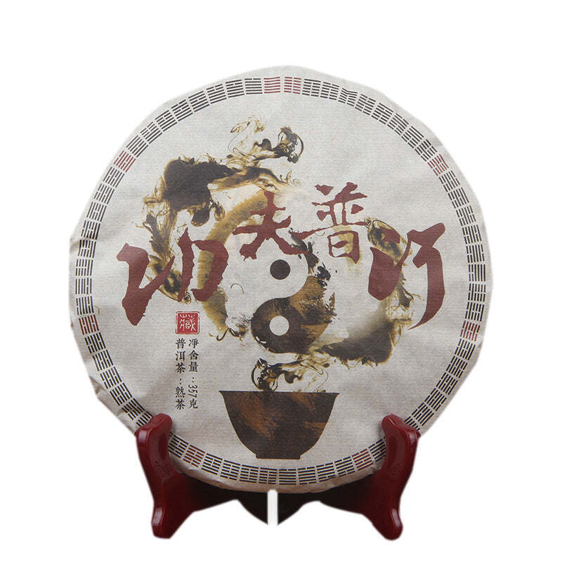 357g Yunnan Menghai Ripe Puerh Tea Cake Kungfu Pu-erh Cooked Tea Old Tree Pu'er Main image