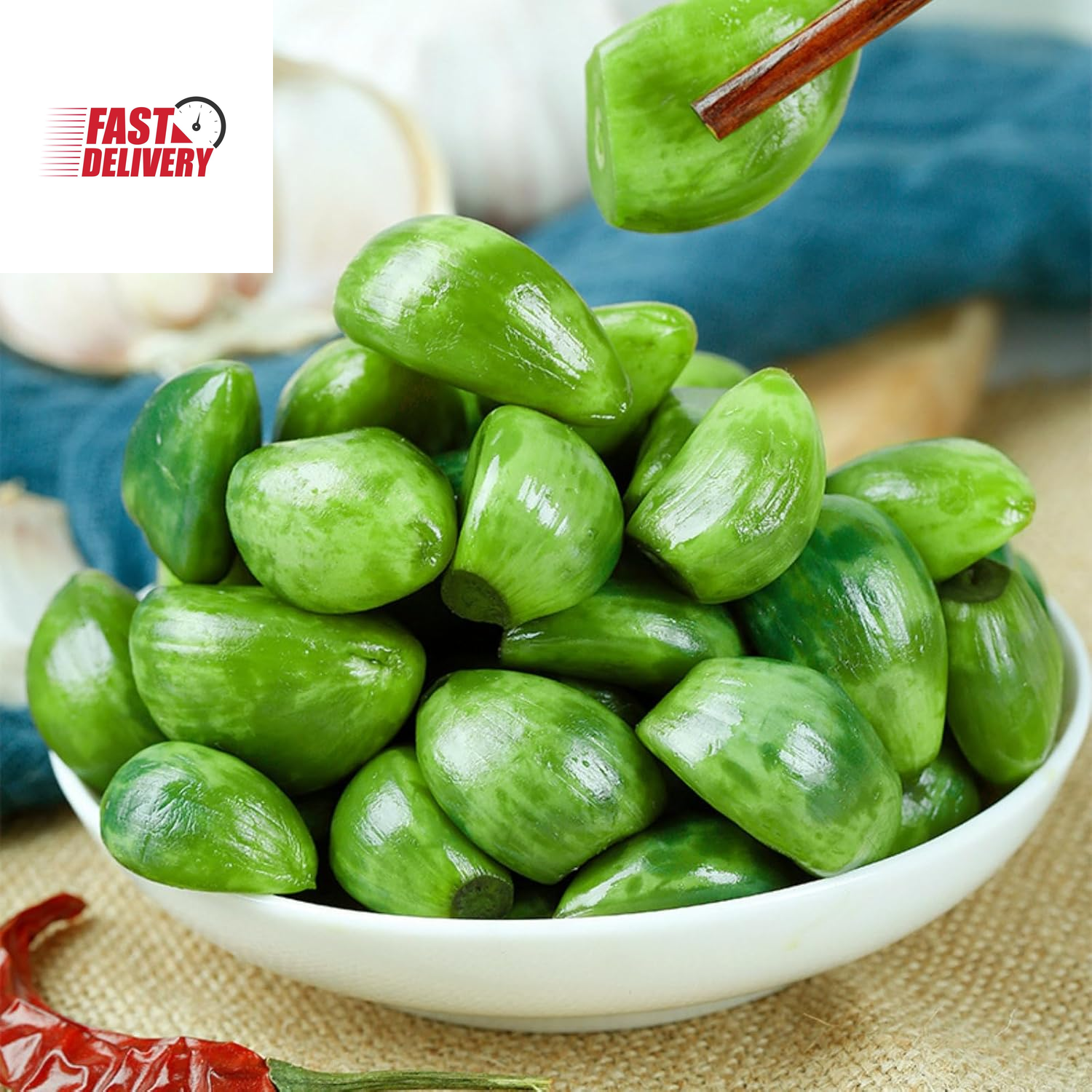 Laba Garlic, Jade Garlic, Fresh Green Garlic, Pickled Vegetable, Pickled with Vi