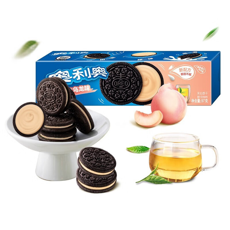 Oreo Peach & Oolong Chinese Flavor Sandwich Cookies Biscuit 97g 奥利奥白桃乌龙味夹心饼干中国口味 Secondary image