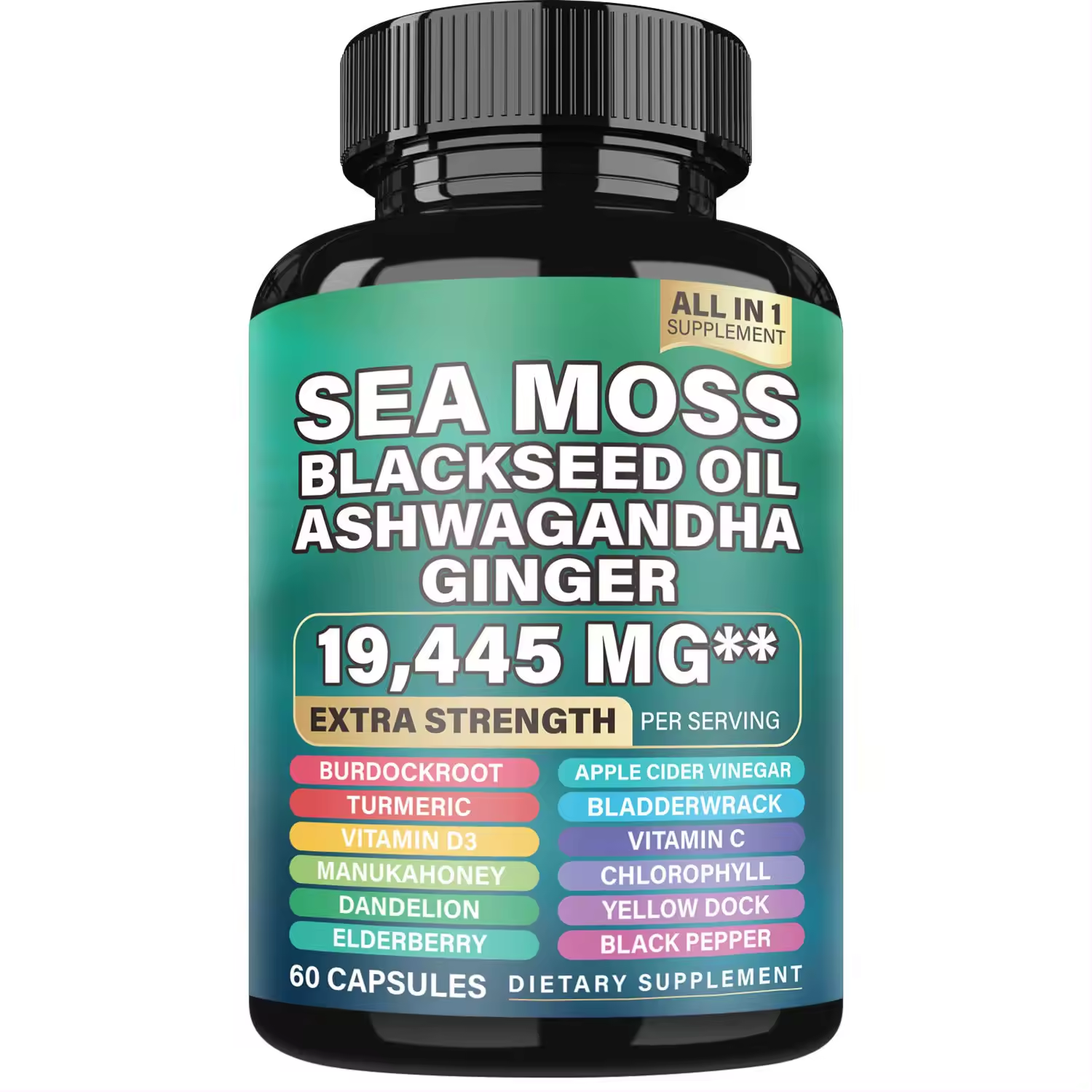 Sea Moss & Shilajit (Black Seed Oil, Turmeric, Ashwagandha, Ginger, Vitamin D)