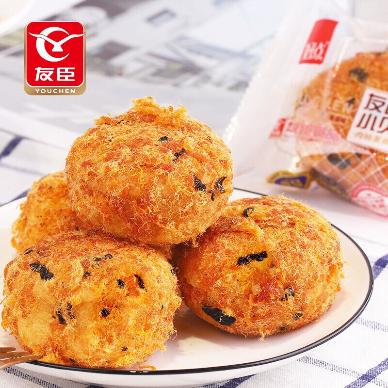 Youchen Meat Floss Seaweed Cakes Chinese Snack 友臣肉松小贝 点心面包零食 500g Main image
