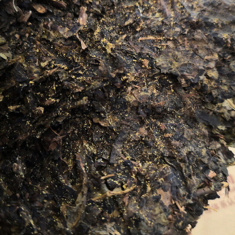 HelloYoung Anhua Baishaxi Dark Tea with Golden Flower Dark Tea Fu Cha Fu Brick 300g HEI CHA