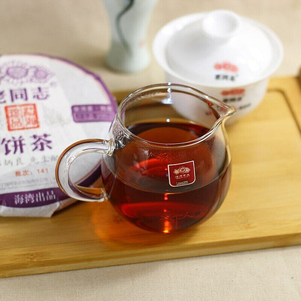 HelloYoung yr Haiwan Old Comrade Ripe Puer Tea Laotongzhi 908 Batch 141 Shu Puer 200g