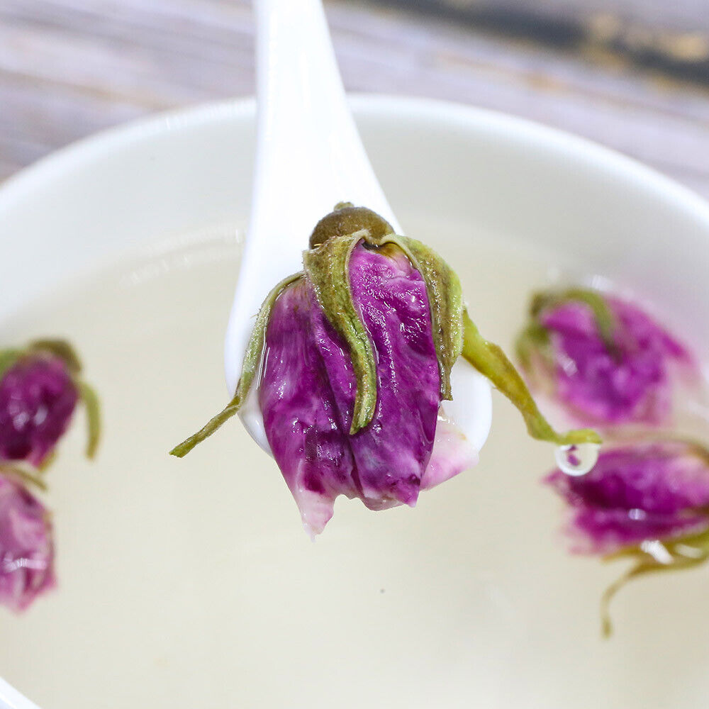 HelloYoung Chinese Tea Purple Rosebud Rose Buds Dried Flower Floral Herbal Tea