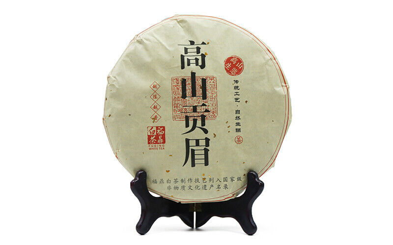 350g  High Mountain Gong Mei Shou Mei Tea Cake  Chinese Fuding White Tea