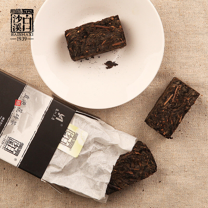 240g Hu Nan Baishaxi Instant Assorted Black Tea Brick  Anhua Dark Tea