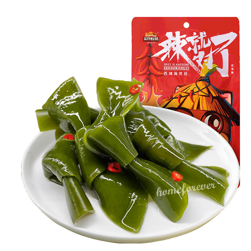 Chinese Spicy Snacks Party Food 100g x 3 三只松鼠香辣海带结 Three Squirrels Seaweed Knots Secondary image