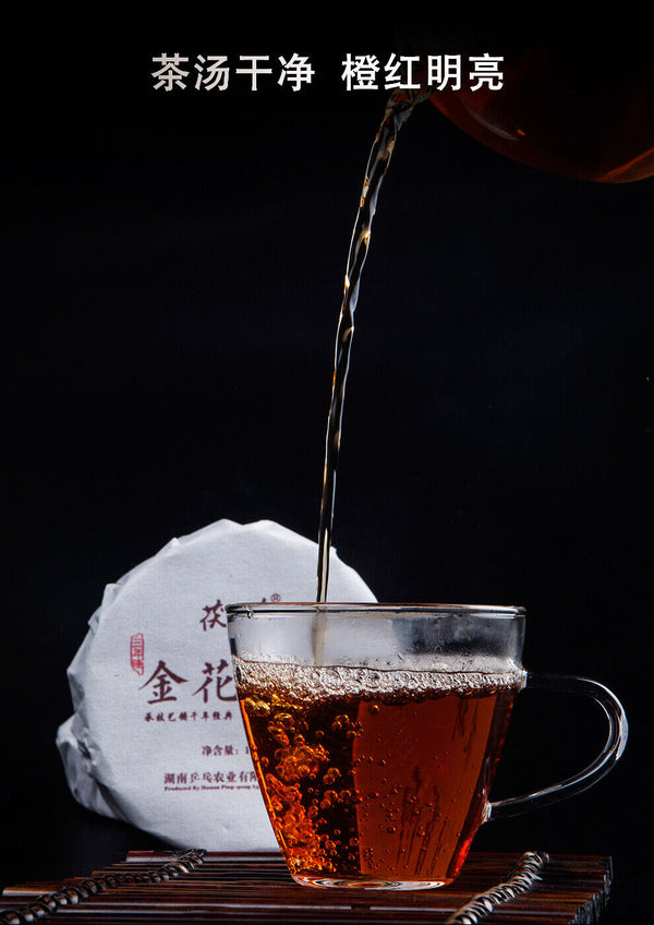 HelloYoung Hunan Anhua BaiLiang Cha Bing Bai Liang Golden Flower Dark Tea Hua Juan Tea 120g
