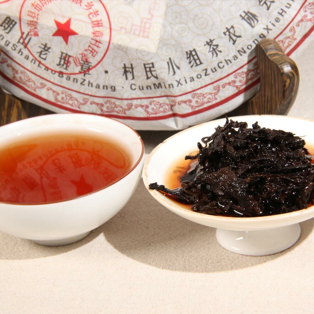357g 100% Natural Shu Puer Tea Health Care Top Sanpa Lao Ban Zhang Ripe Puerh Main image
