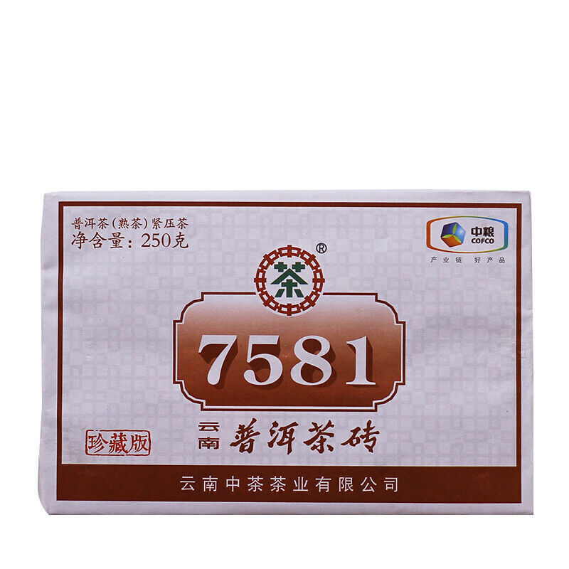 Puer Tea Chinatea Cofco Brand 7581 Pu-erh Tea Brick 250g Ripe Brick Puerh Secondary image