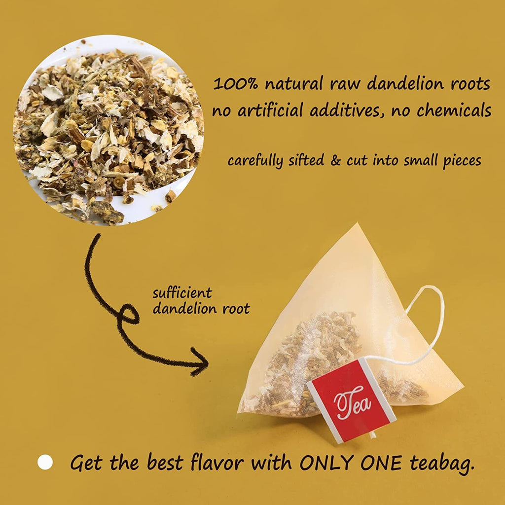 HelloYoung FullChea - Dandelion Root Tea Bags, 100 Teabags, 2.5g/bag