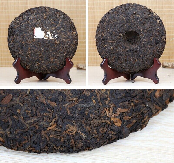 HelloYoung Ripe Puer Tea Cake 7590 Yunnan Qizibing Tea Aged Puer Tea Cake 357g/12.59oz