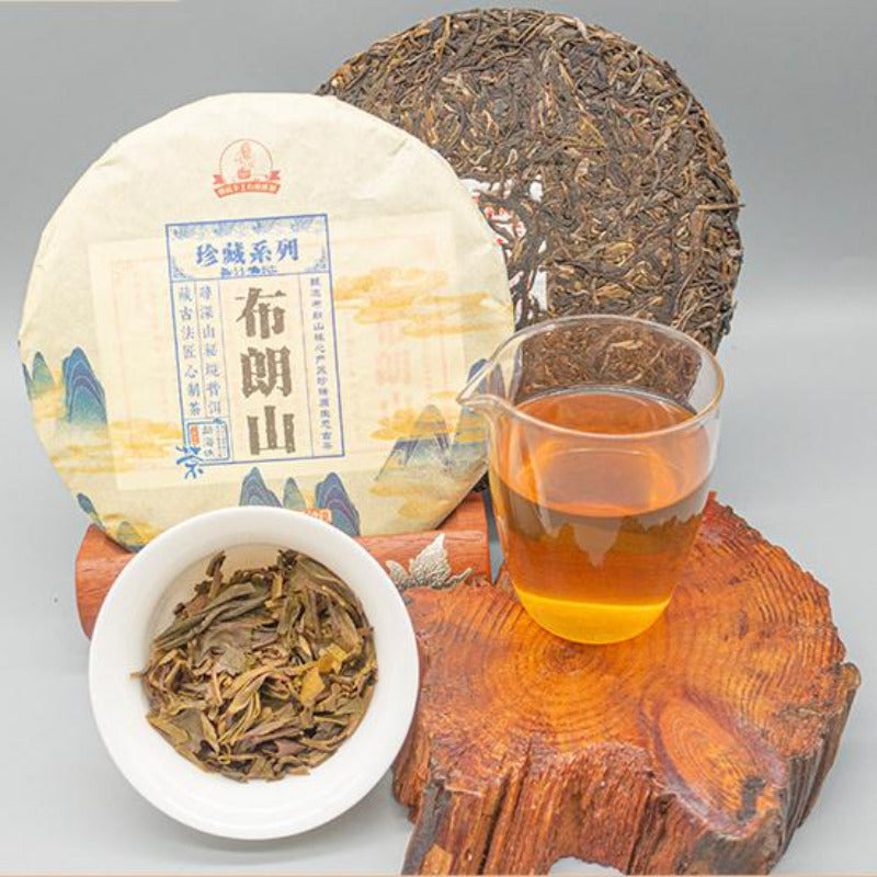 Thé cru Puerh Bulang Mountain Pu-erh gâteau au thé vert du Yunnan Pu'er 357g