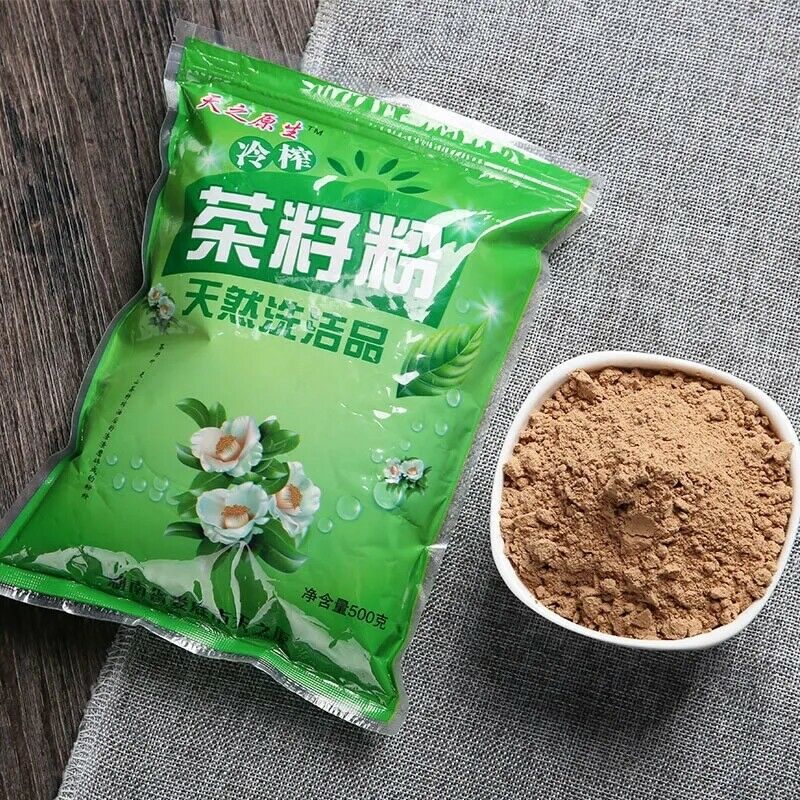 Leng Zha Cha Zi Fen Tian Ran Xi Hu Fen Xi Fa Shui冷榨茶籽粉天然洗护粉洗发水洗碗液500g Main image