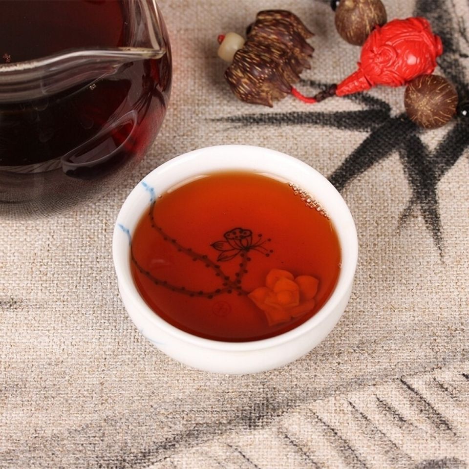 HelloYoung CHINA TEA 6166 Aged Wuzhou Dark Tea Liu Pao Hei Cha Liu Bao Black In Basket 250g