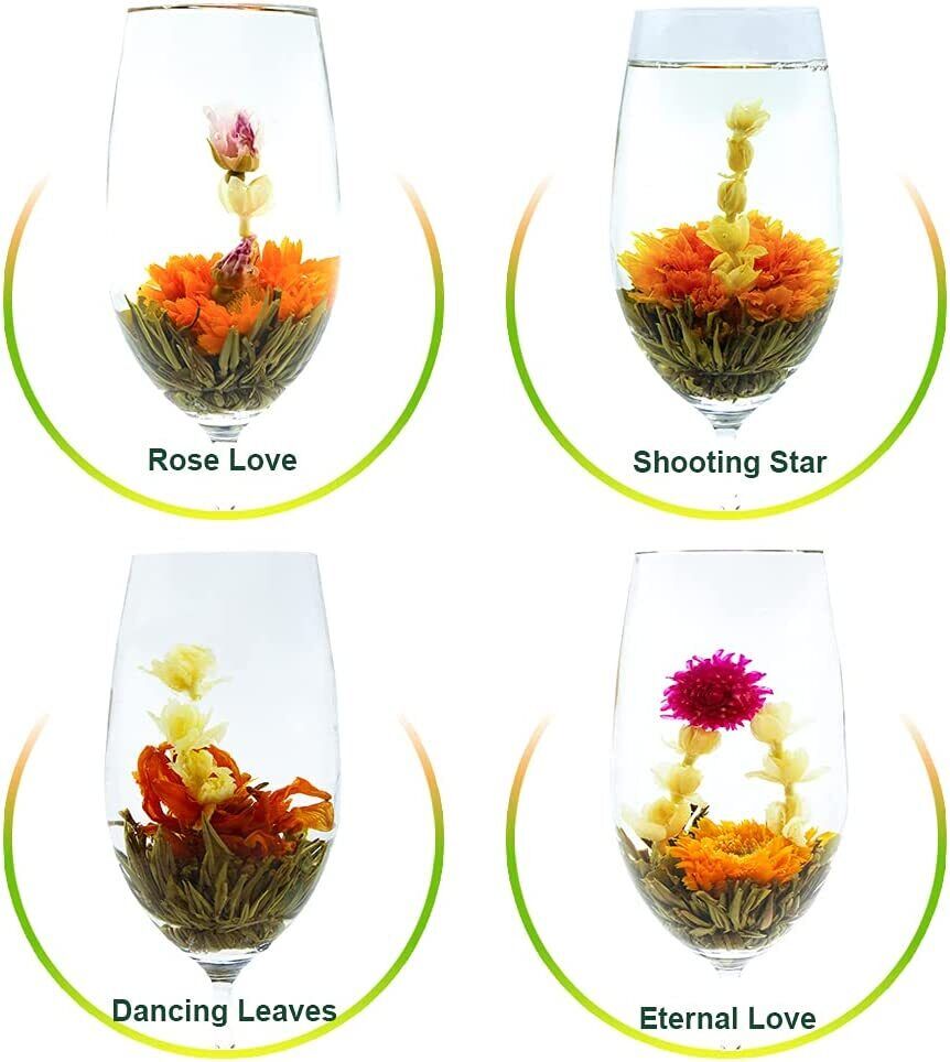 HelloYoung TEARELAE Blooming Tea Flowers 16pcs Individually Sealed Flowering Tea Balls