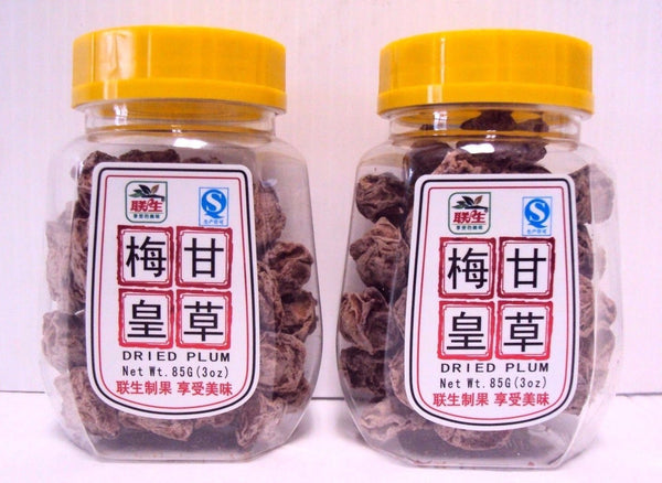 2 Bottles Dried Preserved Plum 3 oz Sour-Sweet Traditional Chinese Snack