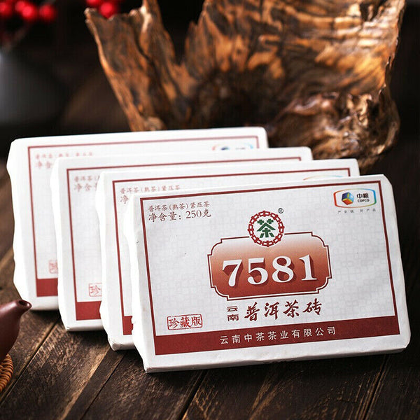 HelloYoung CHINATEA Brand Classic 7581 Pu-erh Tea Brick 250g Ripe Puer Pu'er Brick