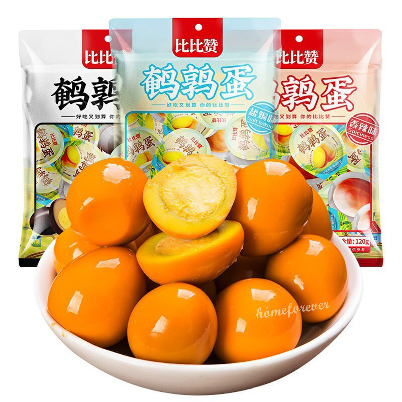 比比赞鹌鹑蛋单颗小包装中国特产零食 盐焗/蜂蜜/香辣/香卤 Bibizan Quail Egg Snacks 18 Pieces Main image