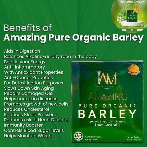 2 Boxes PURE ORGANIC BARLEY POWDERED DRINK MIX