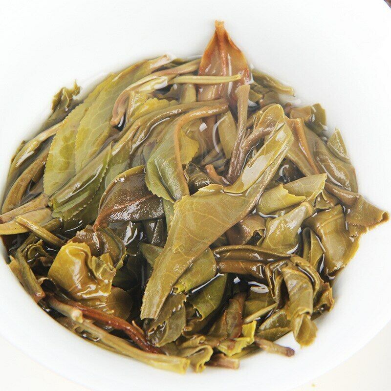 HelloYoung Year Largre Leaf Gao Shan Qing Bing Raw Puer Tea Yunnan Shen Puer Tea 357g