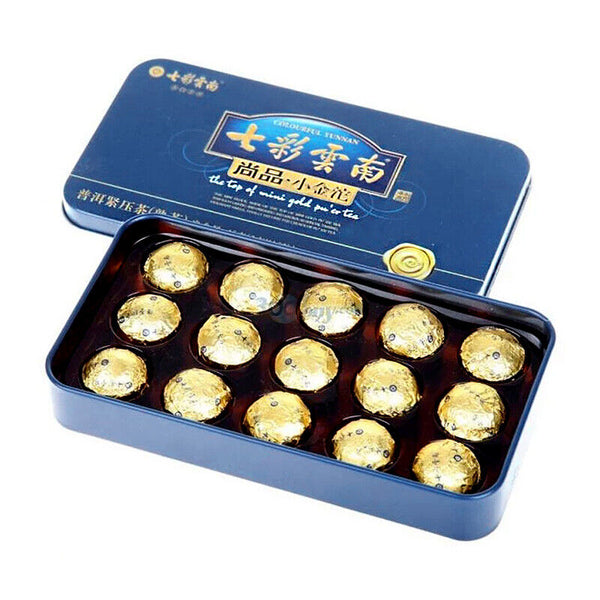 HelloYoung Colourful Yunnan The Top of Mini Gold Pu'er Tea Ripe Puer Tuocha Pu-erh 45g Box