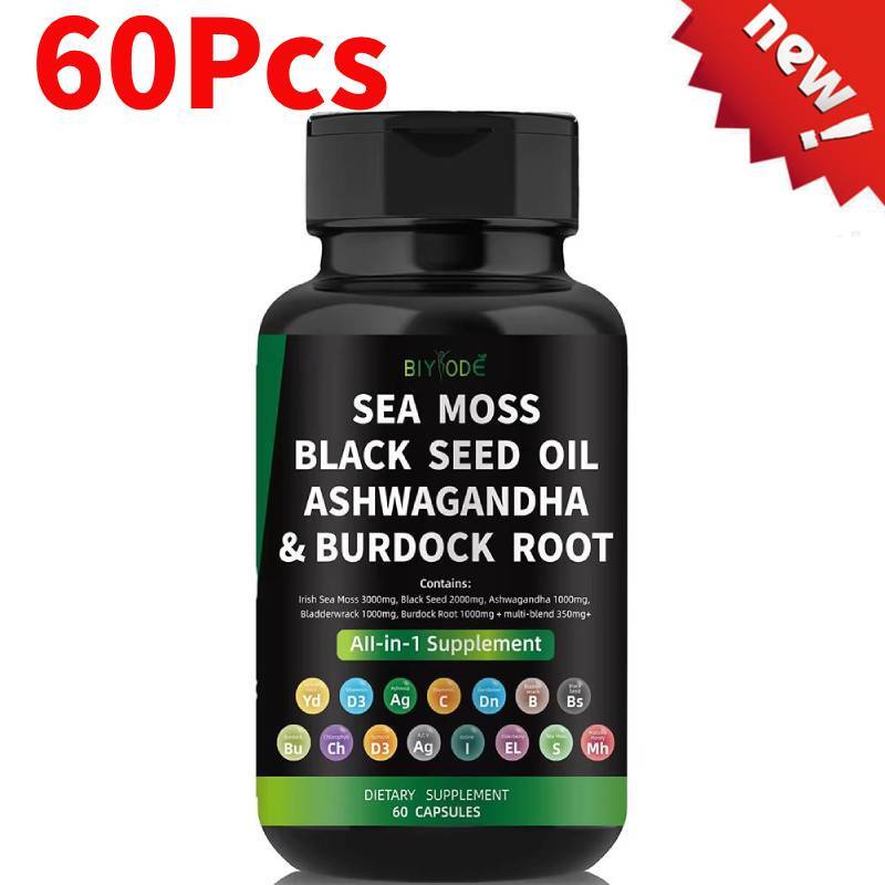 Certified Organic Sea Moss Capsules Irish Sea Moss Bladderwrack Burdock Root Main image