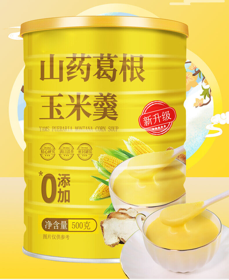 Yam Pueraria Corn Starch Soup Instant Stomach Nourishing 山药葛根玉米羹 500G/can