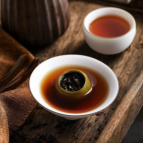 HelloYoung Shu Puer Dried Orangel Peel Ganpu Ripe Puerh Fruity Aroma Gift Packing 65g