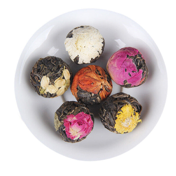 HelloYoung Yunnan Raw Pu'er Scented Tea 120g (18pcs) Dragon Ball Gift Box Jasmine 6 Flavor