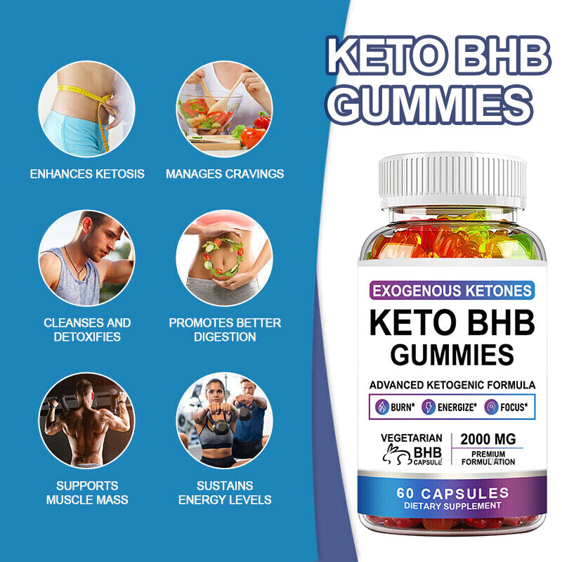 Keto BHB Gummis für Weight Loss Fat Burner verbessern Immunität 60