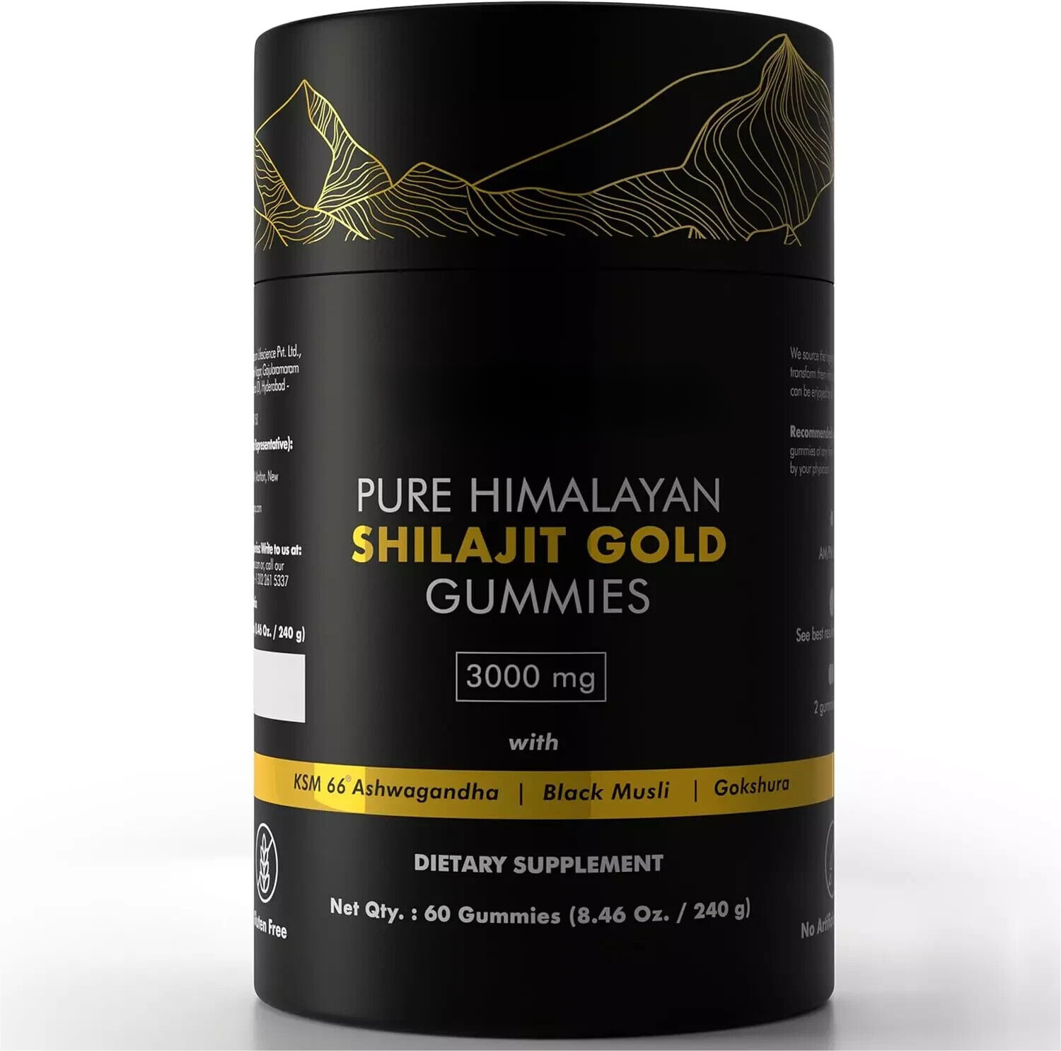 Pure Himalayan Shilajit Gummies Immune Support with Ashwagandha & Chaga Mushroom