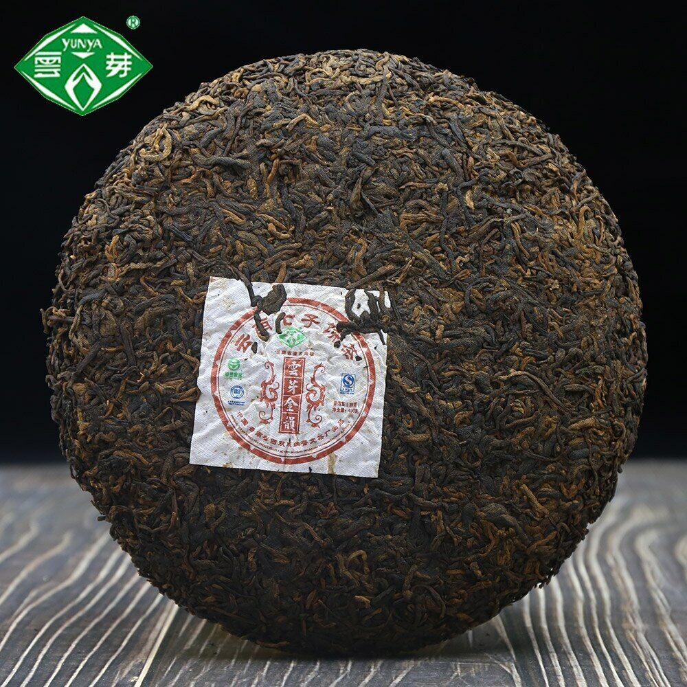HelloYoung Puwen Ripe Pu-erh Tea "Yunya Jin Yun" Yun Nan Qi Zi Shu Puer Tea Cake 400g