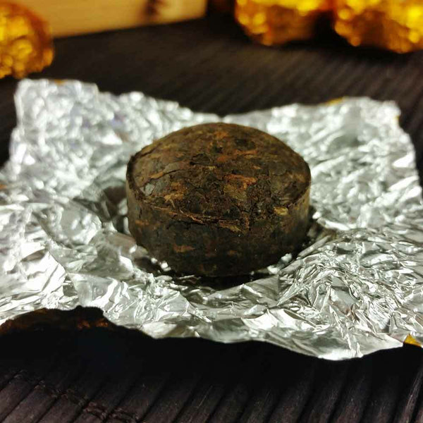 HelloYoung /Mini Puer Ripe Tuocha Gold Tin Foil Packing Shu Pu'er Tea Gift 75g