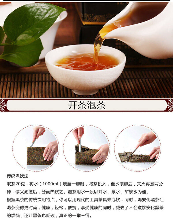 HelloYoung Hunan Anhua Black Tea Anhua Baishaxi 1953 Fucha Golden Flower Dark Tea 338g