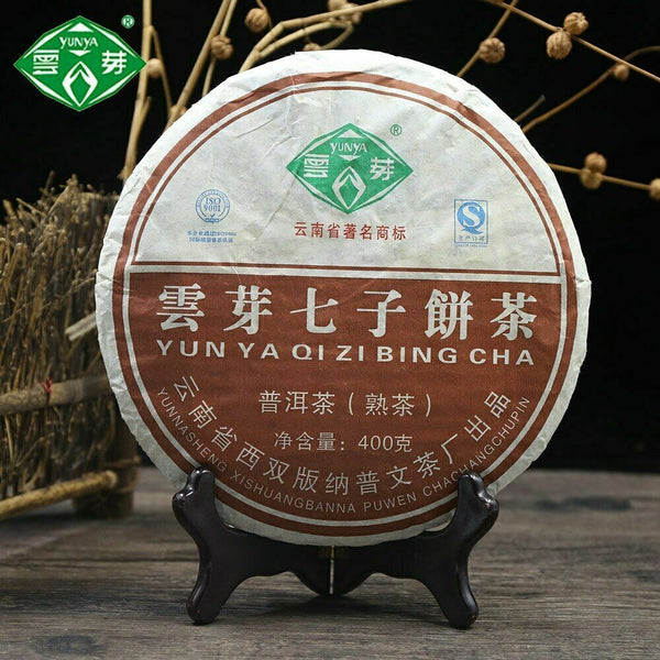 TemuTea 400g Pu Wen YunYa Qizi Pu'er Ripe Tea, Yunnan Puer Tea