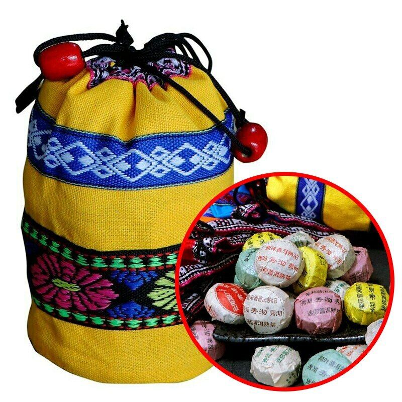 Yunnan Pu Erh Tea 50Pcs 10 Different Flavors Mini Tea with Gift Bag