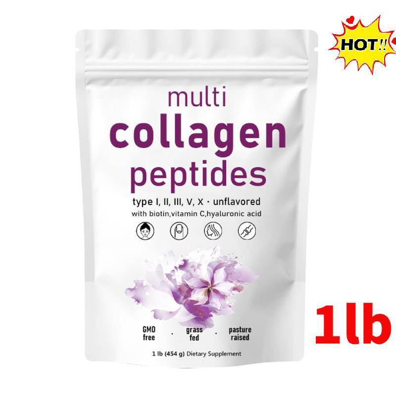 Multi Collagen Peptides Powder Hydrolyzed Protein Peptides (Type I,II,III,V,X)