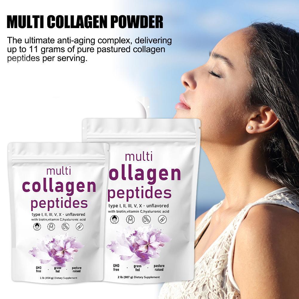 Multi Collagen Peptides Powder Hydrolyzed Protein Peptides (Type I,II,III,V,X)