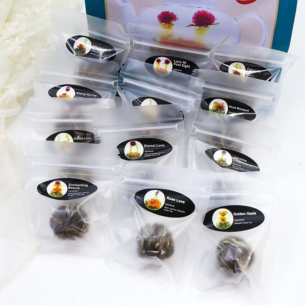 HelloYoung TEARELAE Blooming Tea Flowers 16pcs Individually Sealed Flowering Tea Balls