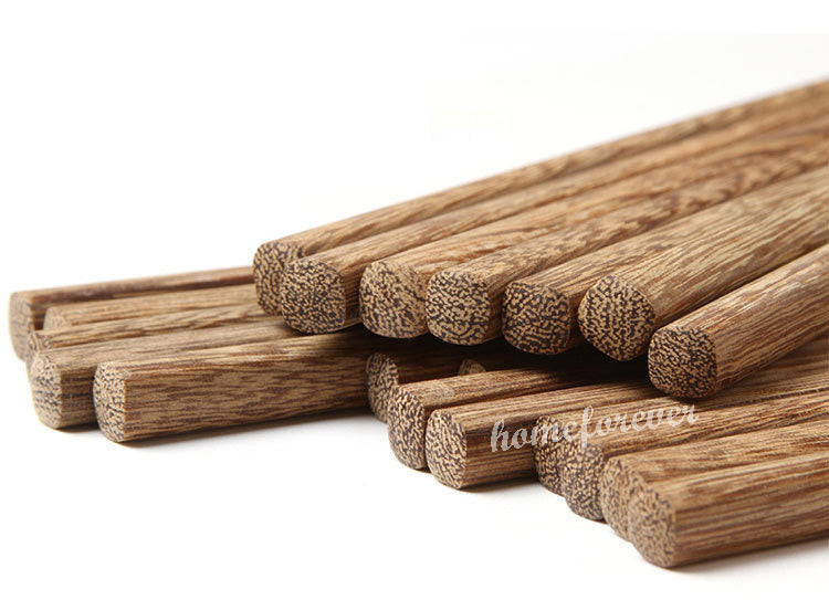 10 Pairs Natural Wenge Wood Chopsticks Chinese Kitchen Tools 中国天然鸡翅木筷子 Main image