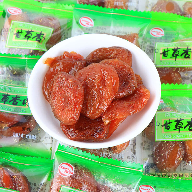250g Licorice apricot meat candied fruit dried sweet & sour snacks 甘草杏肉蜜饯果脯果干 Main image
