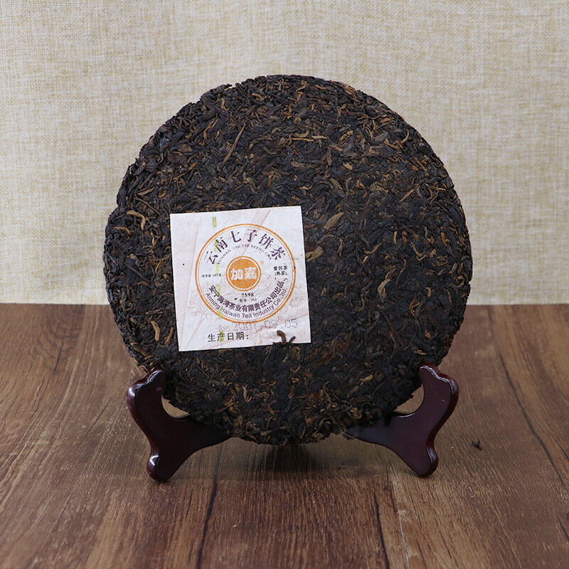 HelloYoung Lao Tong Zhi JIA JIA 7598 Anning Haiwan Yunnan Pu-erh Tea Cake 357g Ripe