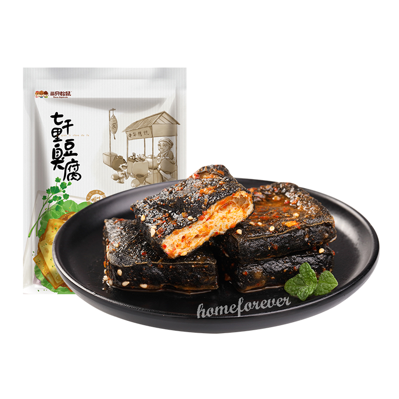 三只松鼠七千里臭豆腐 Three Squirrels Stinky Tofu CHOUDOUFU Snacks 120g x 3 Bags Secondary image