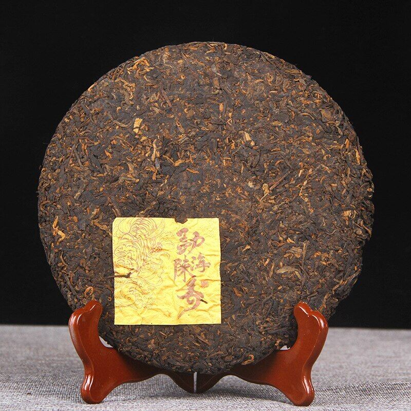 HelloYoung Menghai Scent of Time Ripe Puer Tea Golden Bud Shu Puerh Tea 357g/12.59oz Secondary image
