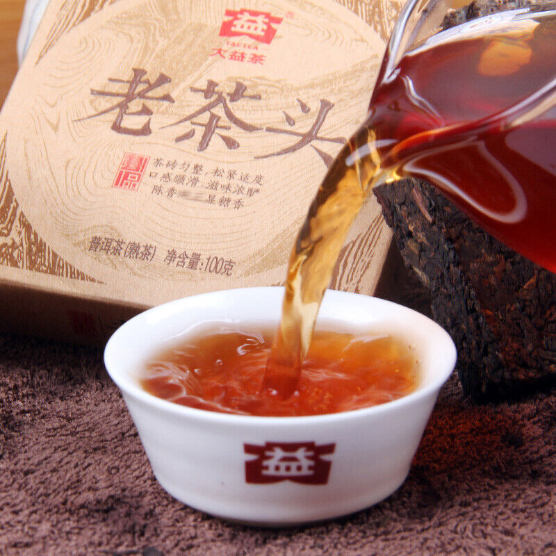 Yunnan Menghai Dayi Pu-erh Lao Cha Tou * 2014 Brick Ripe Puer Tea Brick 100g Main image