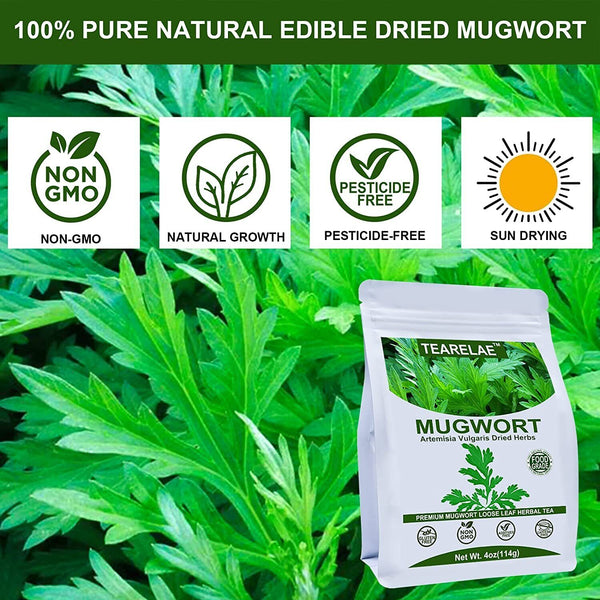 HelloYoung TEARELAE Mugwort Herb Dried Leaves Mugwort Tea - Non-GMO Herbs 114g