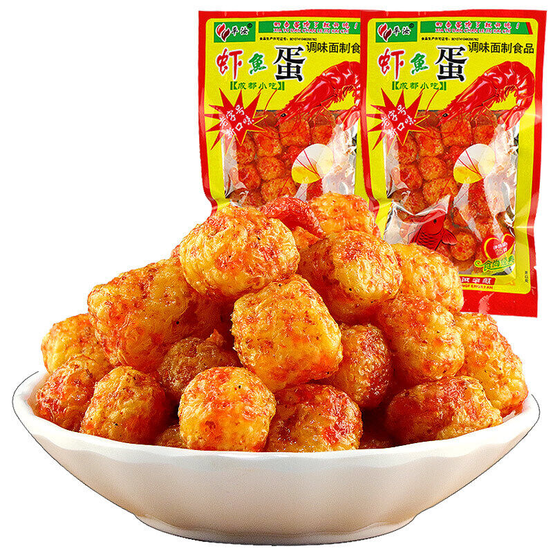 10/20/30 Bags shrimp fish egg spicy strip campus casual zero food 平汝虾鱼蛋辣条中国休闲零食品 Main image