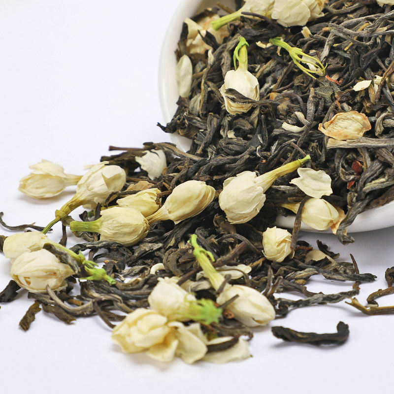HelloYoung Chinese Green Tea Loose Leaf with Dried Jasmine White Flower 250g Secondary image